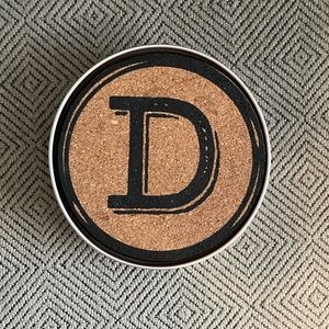 NWOT Set of 4 Initial “D” Cork Coasters